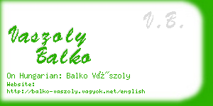 vaszoly balko business card